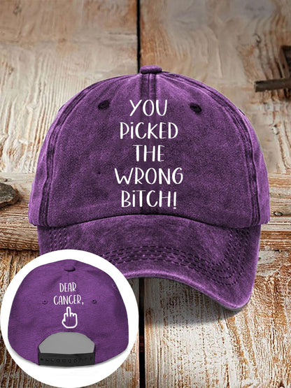 Cher cancer, vous avez choisi la mauvaise chienne chapeaux neutres