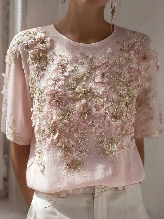 Tops à fleurs roses Breast Cancer Femme