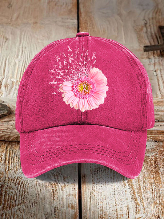 Casquette de baseball rose ruban floral