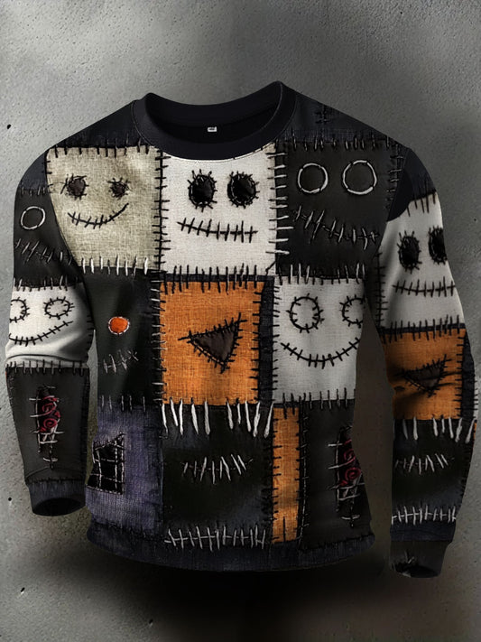 Sweat-shirt à imprimé Halloween Funny Art pour hommes