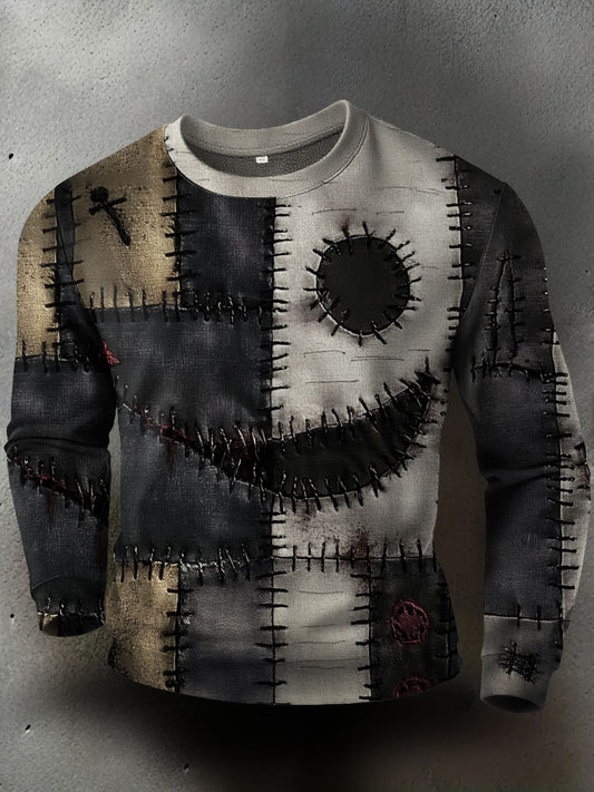 Sweat-shirt à imprimé Halloween Funny Art pour hommes