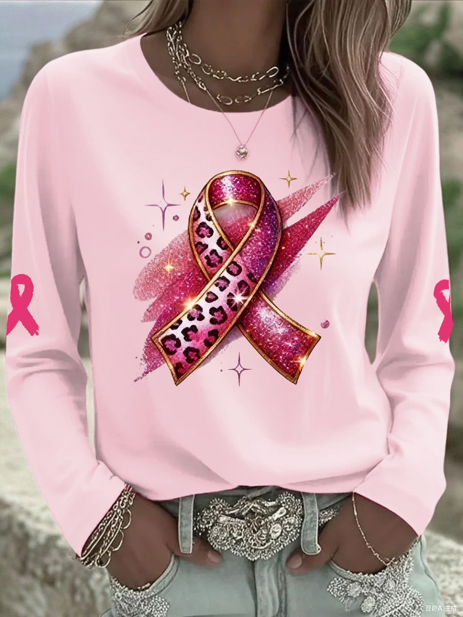Tops imprimés pour femmes Cancer du sein