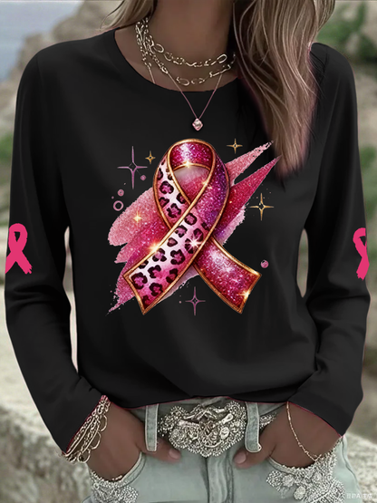 Tops imprimés pour femmes Cancer du sein