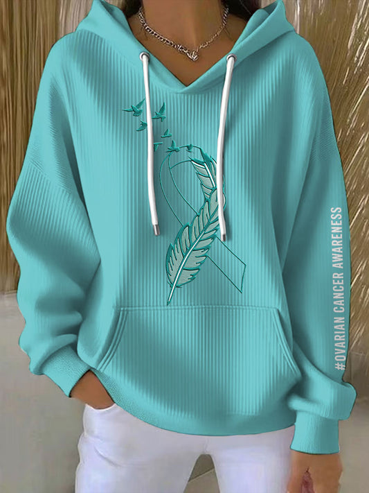 Women's Ovarian Cancer Awareness Imprimé Hoodie