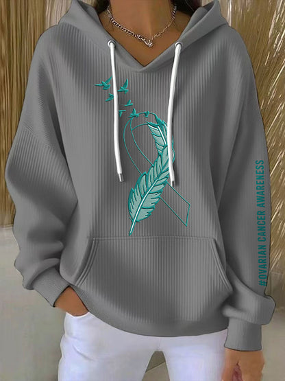 Women's Ovarian Cancer Awareness Imprimé Hoodie