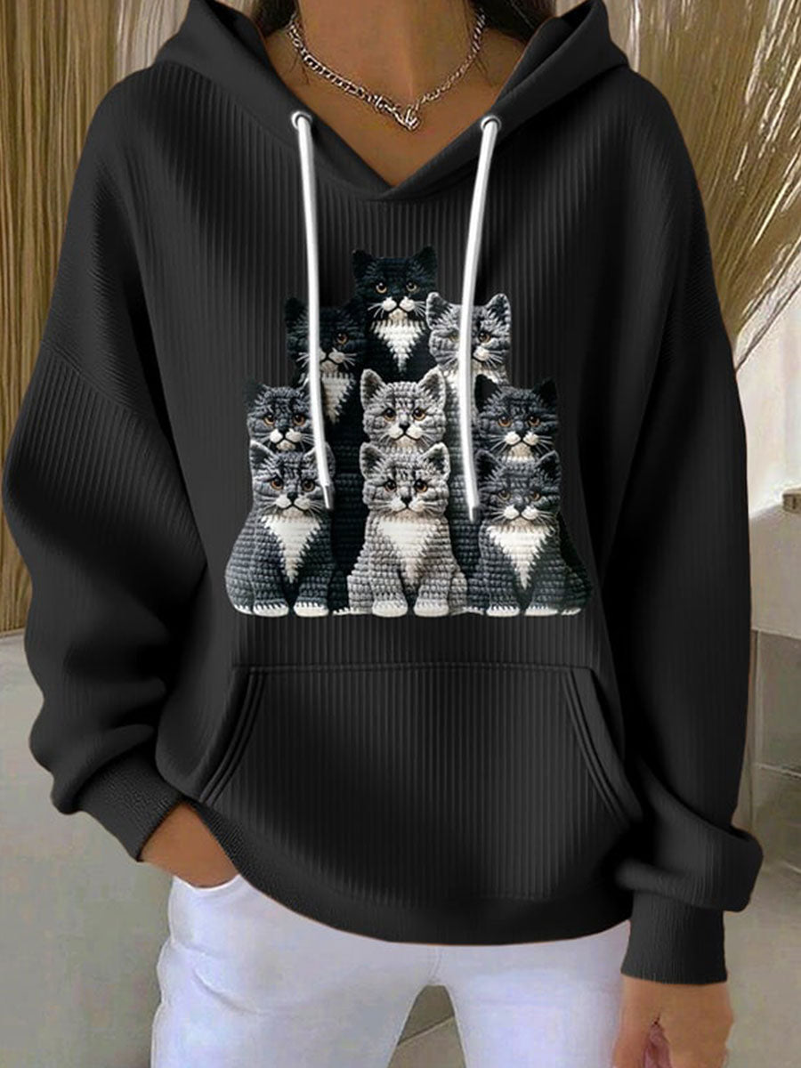 Chandail à capuchon Cut Cat Femme