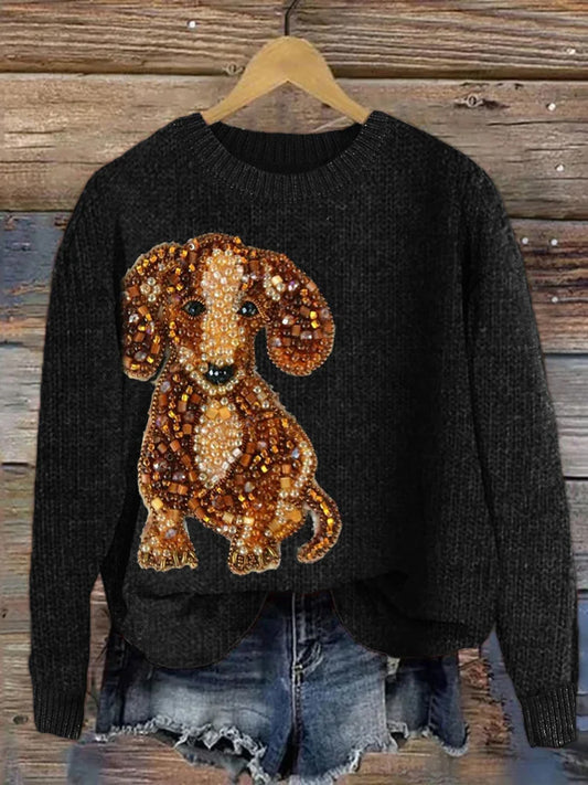 Pull décontracté à imprimé animal vintage pour femmes