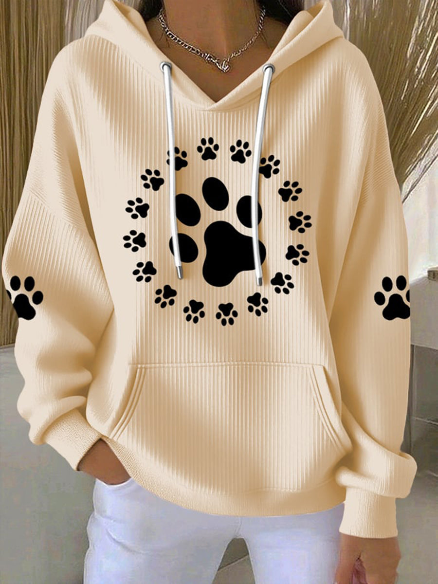 Sweat à Capuche Cute Dog Paws Femme