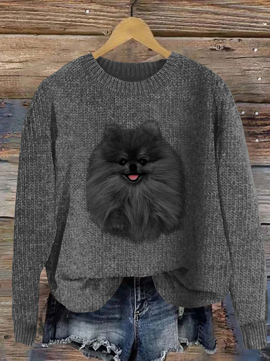 Pull décontracté à imprimé animal vintage pour femmes