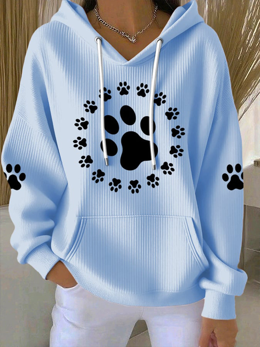 Sweat à Capuche Cute Dog Paws Femme
