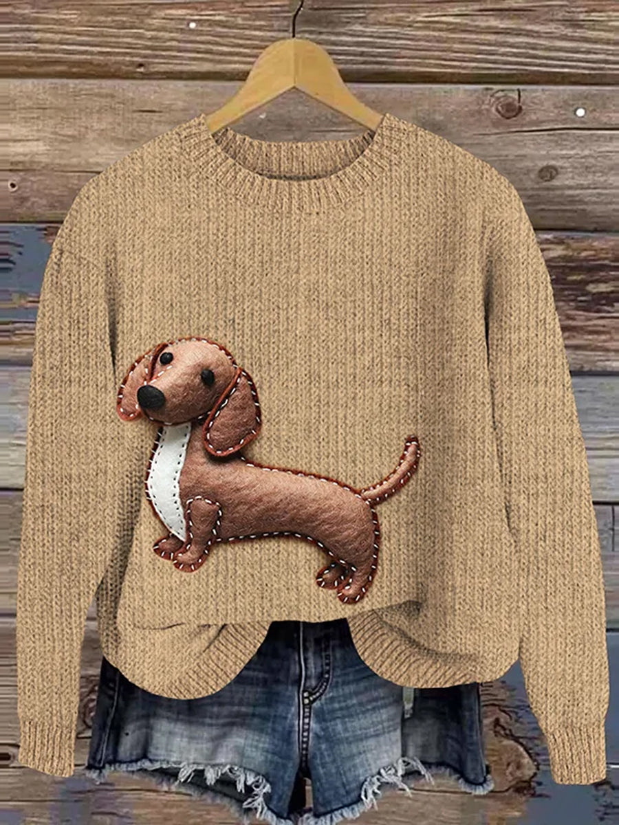 Pull décontracté à imprimé animal vintage pour femmes