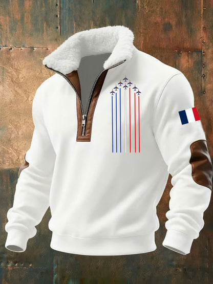 Chandail à capuchon zippé Avion De Combat Baggy Homme