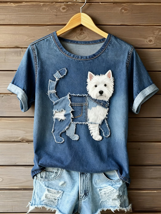 T-shirt à manches courtes Art Animal Print Comfort Femme