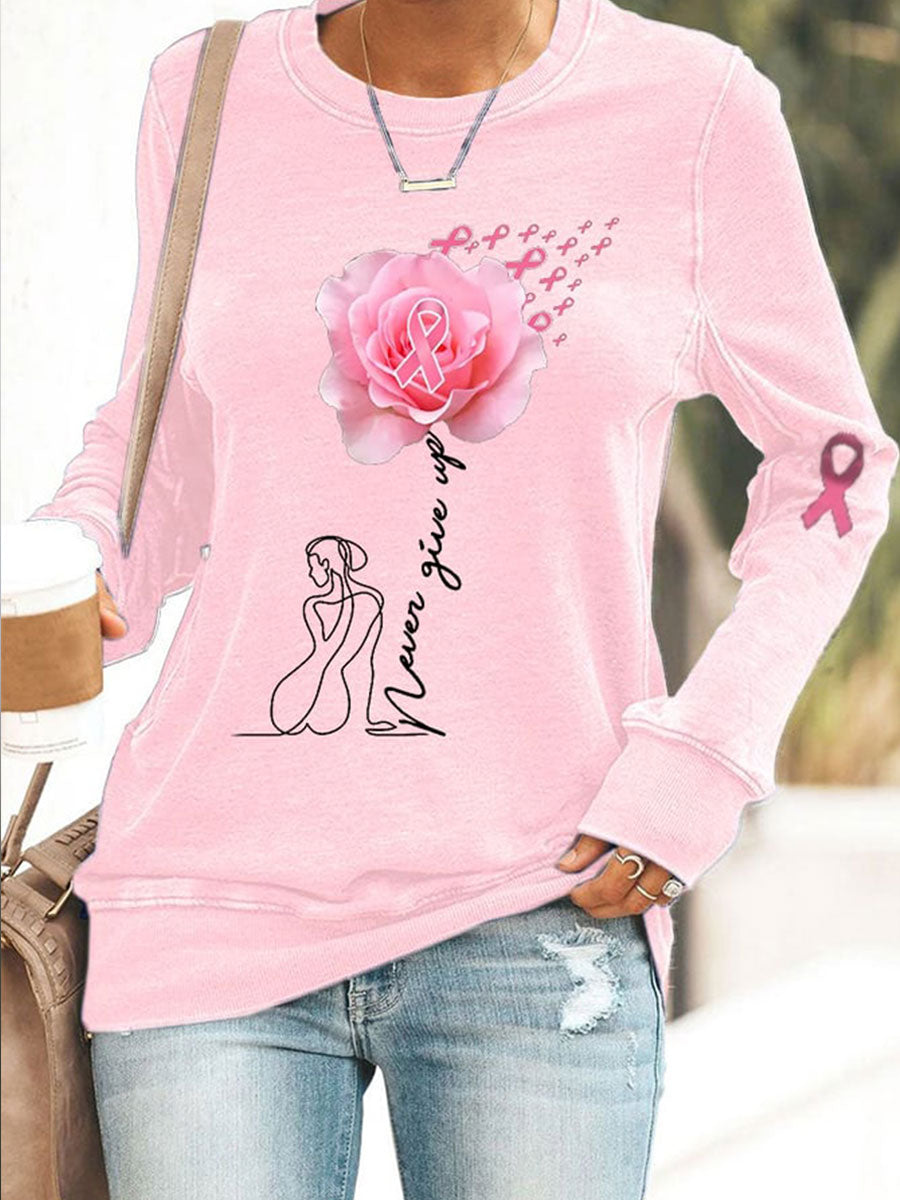 Women's Breast Cancer Awareness Imprimer Sweatshirt