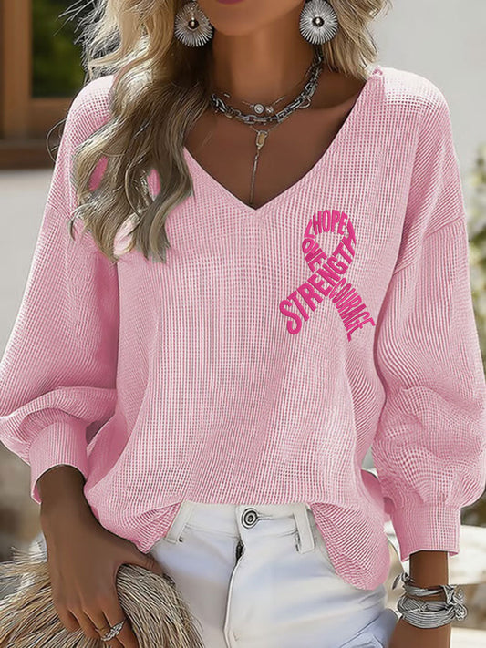 Femmes Hope Force Love Courage Hauts de sensibilisation au cancer du sein