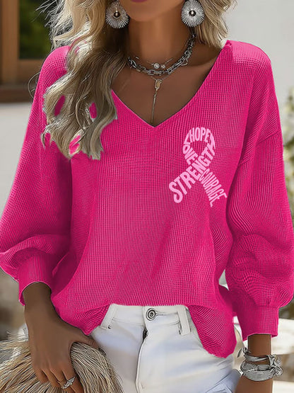 Femmes Hope Force Love Courage Hauts de sensibilisation au cancer du sein