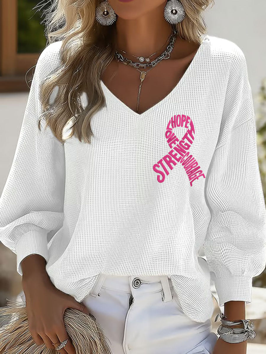 Femmes Hope Force Love Courage Hauts de sensibilisation au cancer du sein