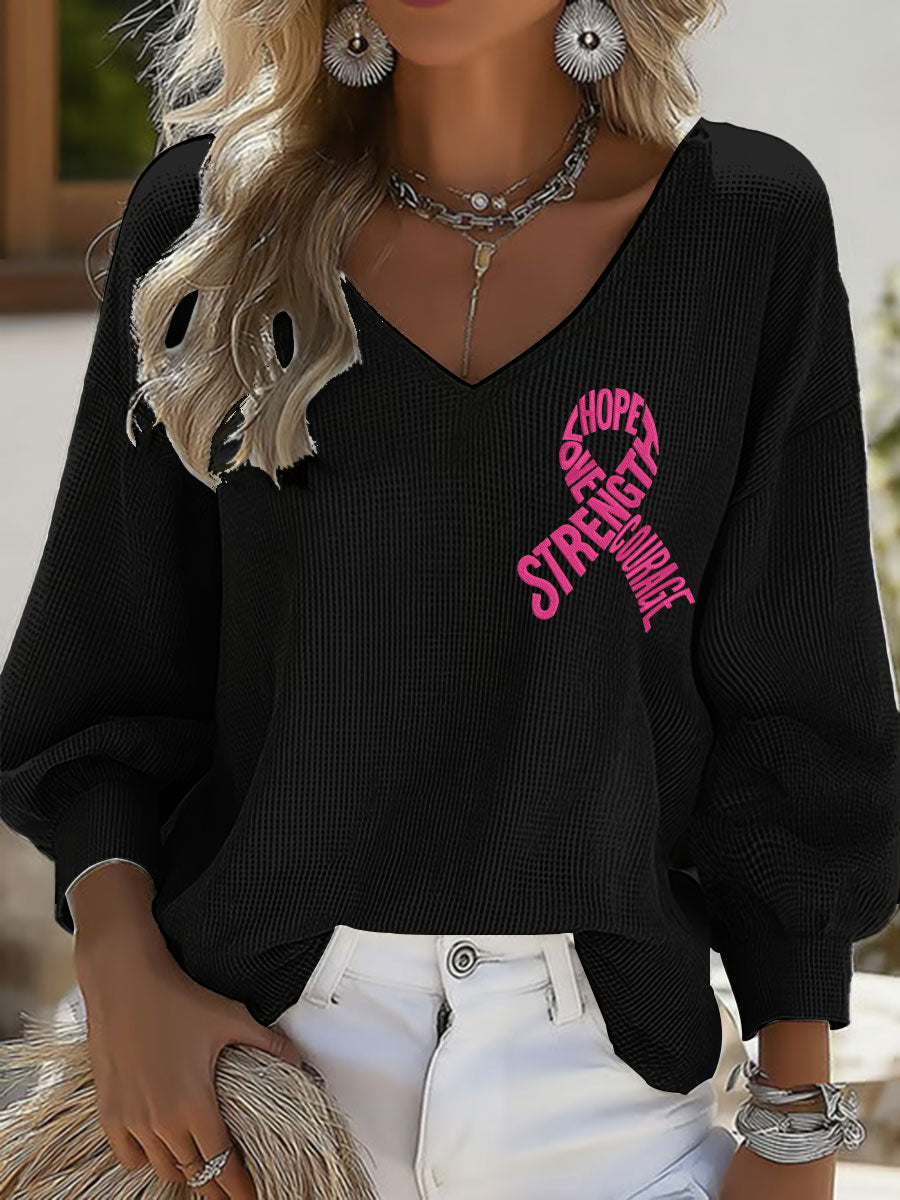 Femmes Hope Force Love Courage Hauts de sensibilisation au cancer du sein
