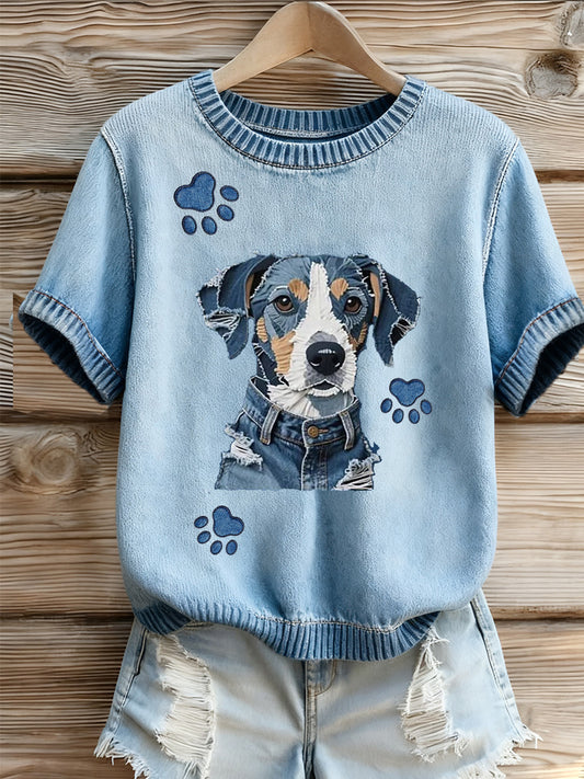 T-shirt à imprimé animal brodé Femme