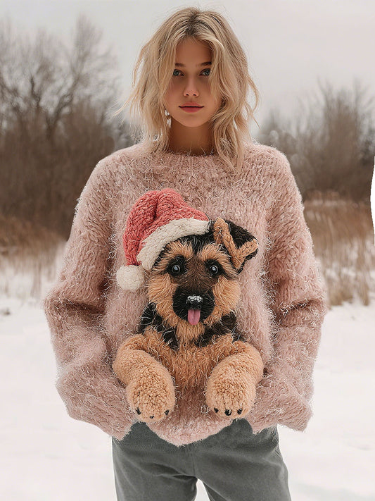Hauts à imprimé chien de Noël pour femmes