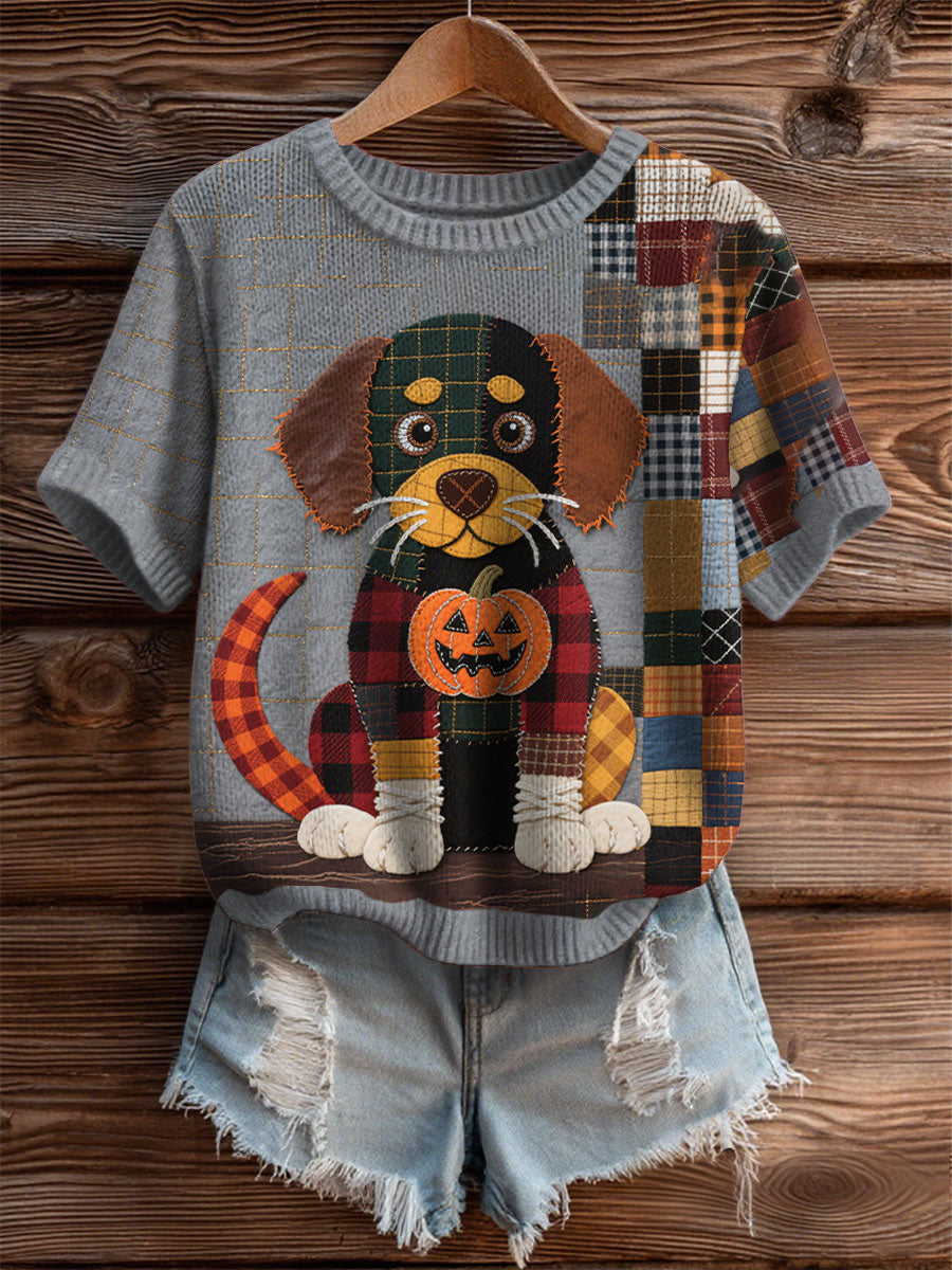 T-Shirt Halloween Puppy Femme