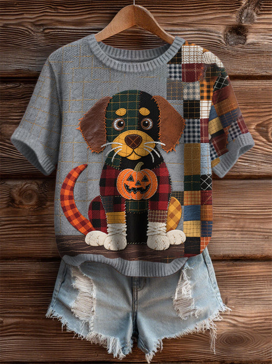 T-Shirt Halloween Puppy Femme