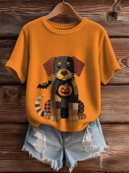 T-Shirt Halloween Puppy Femme