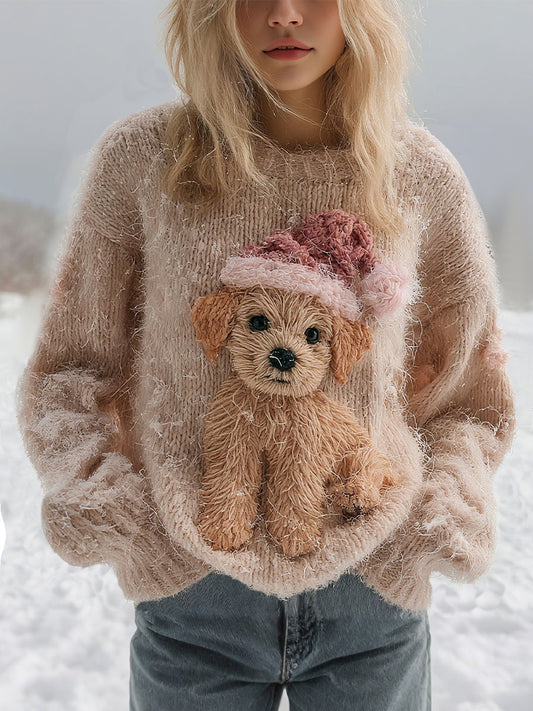 Hauts à imprimé chien de Noël pour femmes