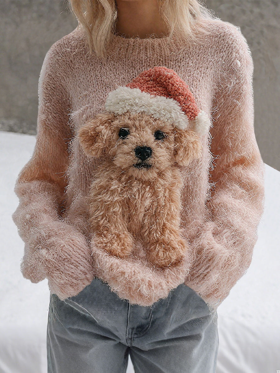 Hauts à imprimé chien de Noël pour femmes