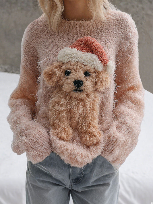 Hauts à imprimé chien de Noël pour femmes