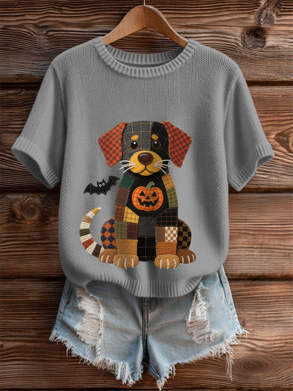 T-Shirt Halloween Puppy Femme