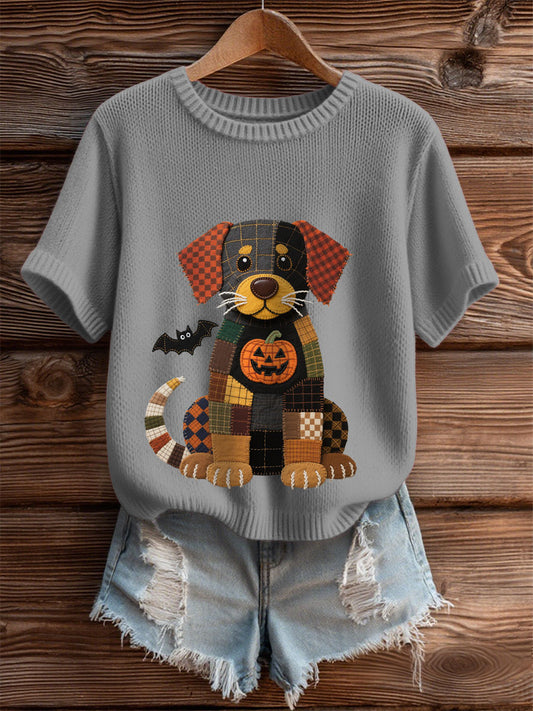 T-Shirt Halloween Puppy Femme