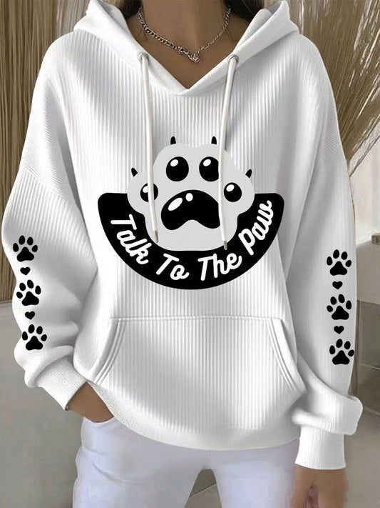Chandail à capuchon Talk To The Paw Dog Femme