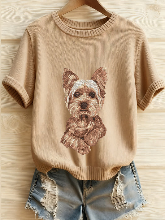T-shirt à imprimé animal brodé Femme