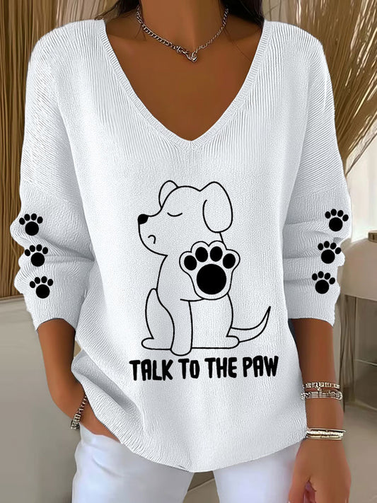 Haut à col en V Talk To The Paw Dog Femme