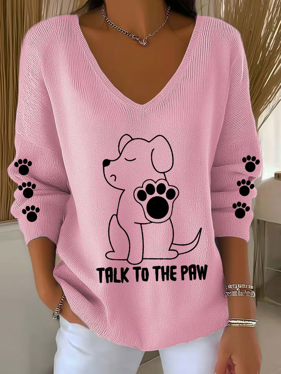 Haut à col en V Talk To The Paw Dog Femme