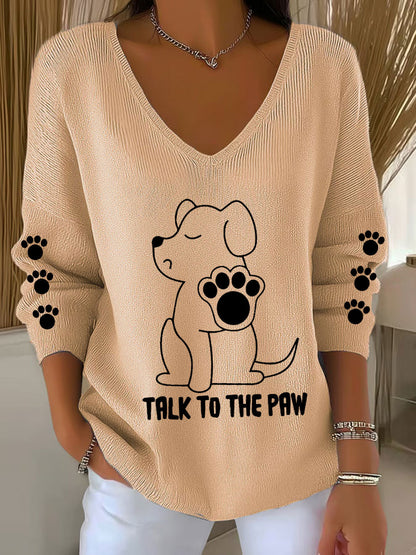 Haut à col en V Talk To The Paw Dog Femme