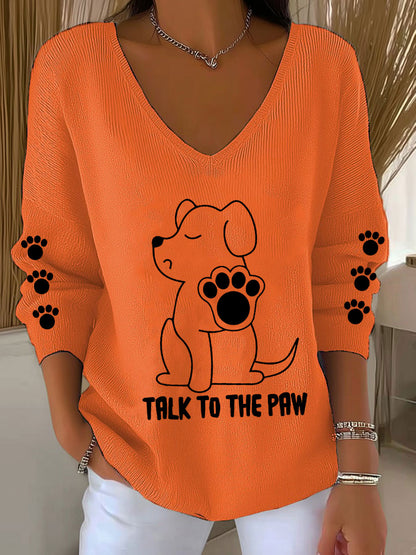 Haut à col en V Talk To The Paw Dog Femme