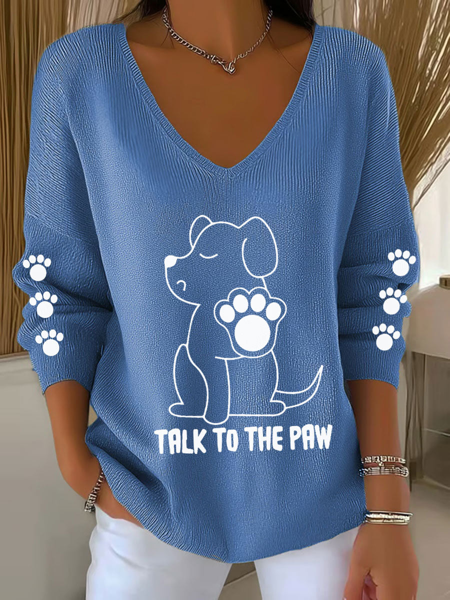 Haut à col en V Talk To The Paw Dog Femme