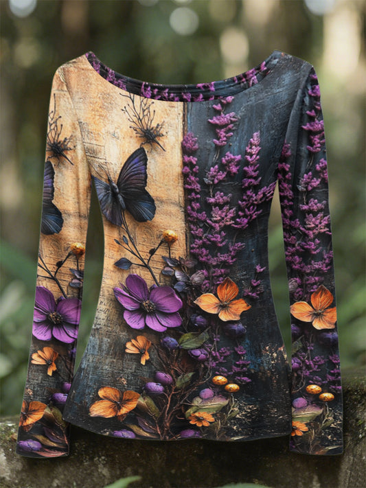 Sweat Femme 3D Floral Crew Neck