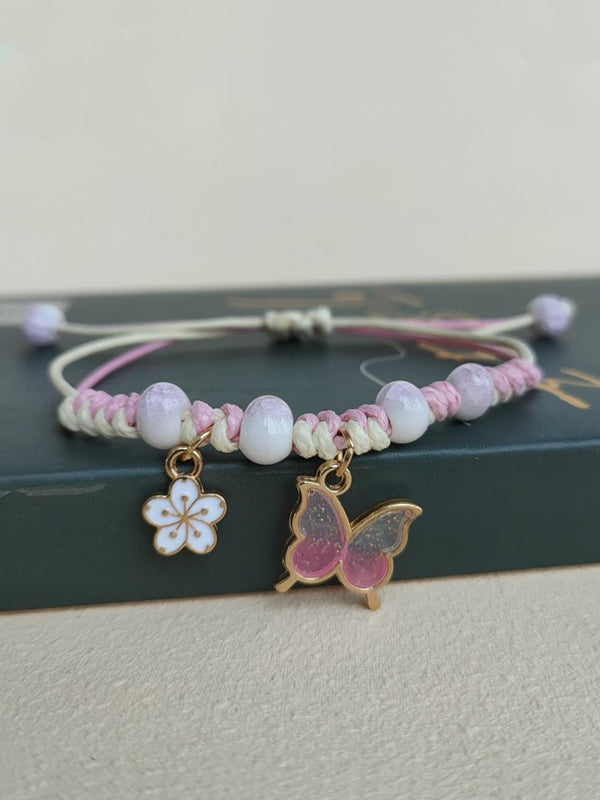 Bracelet Octobre Rose Contre Le Cancer Du Sein - Cordon Réglable Avec Nœud Coulissant - Rose - Sensibilisation Et Soutien