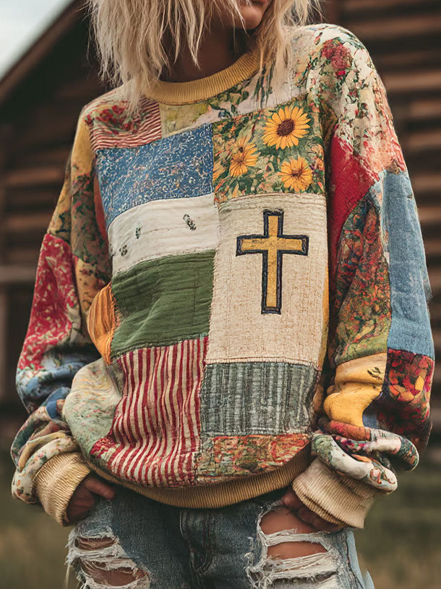 Sweat à capuche décontracté à imprimé floral pour femmes