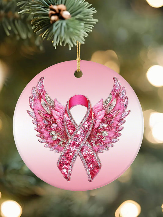 Sensibilisation au cancer du sein ruban rose ornement décoratif acrylique