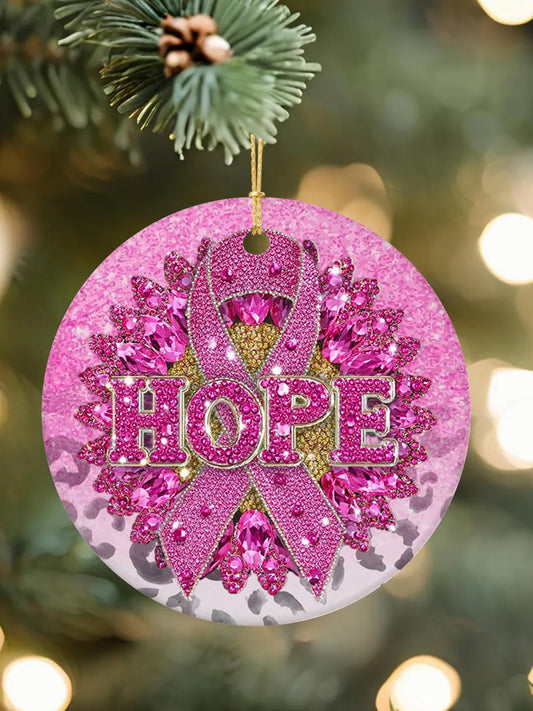 Sensibilisation au cancer du sein ruban rose ornement décoratif acrylique
