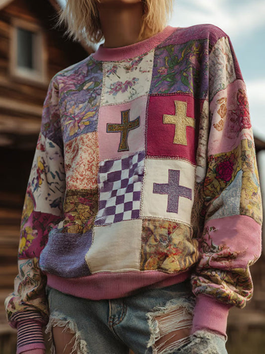Sweat à capuche décontracté à imprimé floral pour femmes