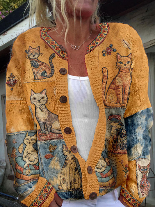 Cardigan Femme Automne Chats