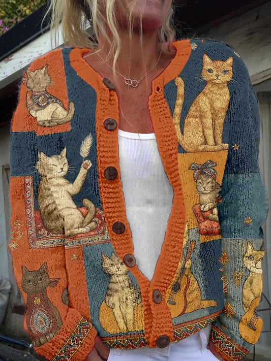 Cardigan Femme Automne Chats