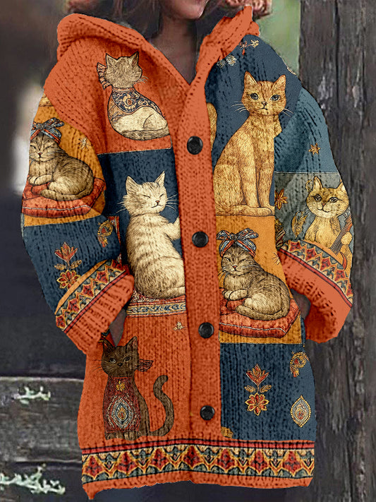 Veste à capuche Femme Automne Chats