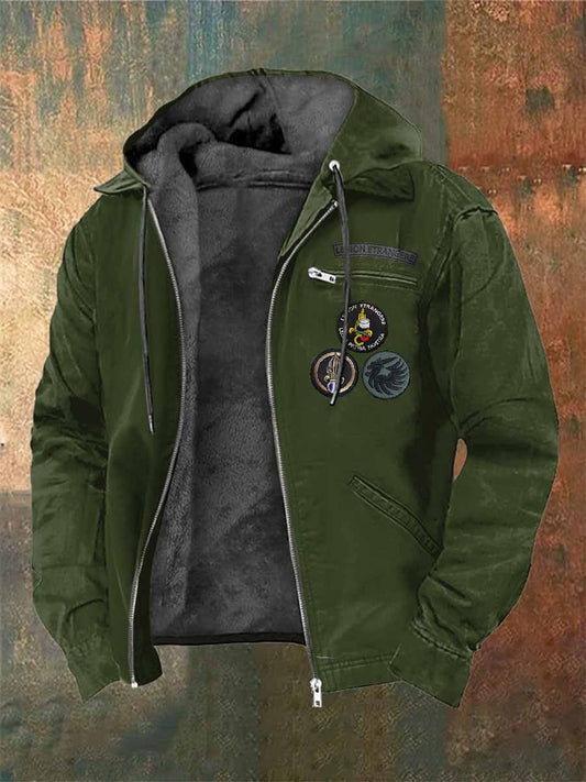 Manteau Vintage Régiment Étranger Français Imprimé À Capuche