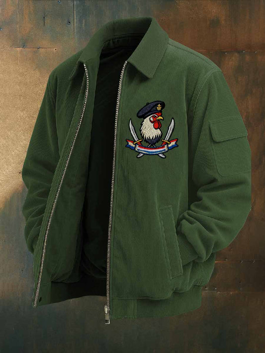 Veste À Imprimé Coq Français Rétro